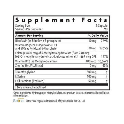 Nutricology/ Allergy Research Group, Homocysteine Plus With Setria Glutathione, 90 Veg Caps Nutricology/ Allergy Research Group
