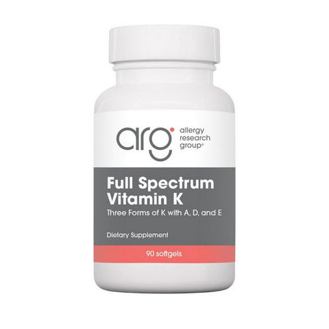 Nutricology/ Allergy Research Group, Full Spectrum Vitamin K With A  D And E, 90 Softgels