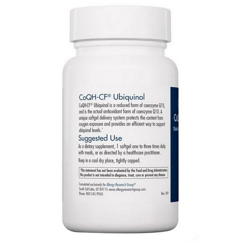 Nutricology/ Allergy Research Group, CoQH-CF Ubiquinol, 60 Softgels