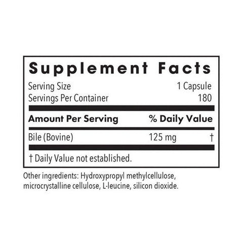 Nutricology/ Allergy Research Group, Ox Bile Essential For Fat Digestion, 125 Mg, 180 Veg Caps Nutricology/ Allergy Research Group