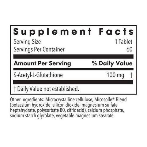 Nutricology/ Allergy Research Group, Acetyl-Glutathione, 100 Mg, 60 Tabs Nutricology/ Allergy Research Group