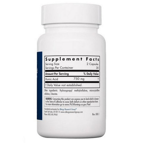 Nutricology/ Allergy Research Group, Humic Acid Membrane Active, 60 Veg Caps