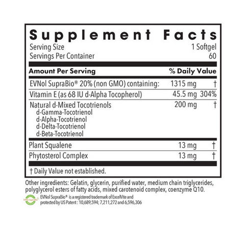 Nutricology/ Allergy Research Group, Tocomin SupraBio Tocotrienols, 200 Mg, 60 Softgels