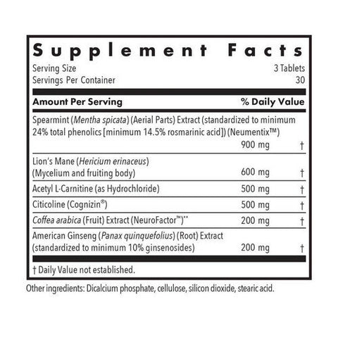 Nutricology/ Allergy Research Group, Advanced NeuroPlus Brain Nutrition, 90 Tabs Nutricology/ Allergy Research Group