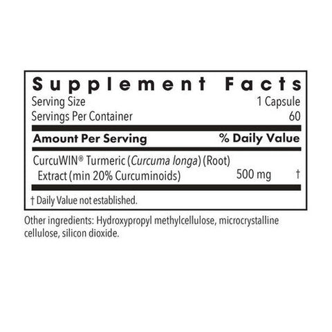 Nutricology/ Allergy Research Group, CurcuWIN 500 Increased Absorption And Retention, 60 Veg Caps Nutricology/ Allergy Research Group
