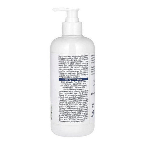 Kiss My Face, Goat Milk Hand & Body Lotion Lavender + Jasmin, 16 Oz Kiss My Face