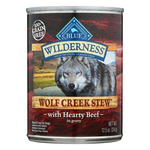 Blue Buffalo, Wilderness Wolf Creek Stew High Protein Natural Wet Dog Food With Hearty Beef, 12.5 Oz (Case Of 12)