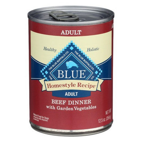 Blue Buffalo, Homestyle Recipe Natural Adult Beef Dinner With Garden Vegetavle Wet Dog Food, 12.5 Oz (Case Of 12)
