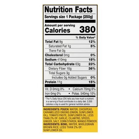 Tasty Bite, Indian Style Chickpea And Rice Bowl, 8.8 Oz (Case Of 6)