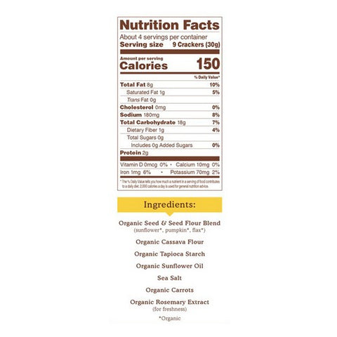 Simple Mills, Original Crackers Organic Seed Flour, 4.25 Oz (Case Of 6)