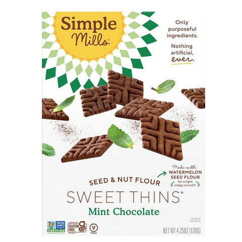 Simple Mills, Sweet Thins Chocolate Mint Gluten Free, 4.25 Oz (Case Of 6)