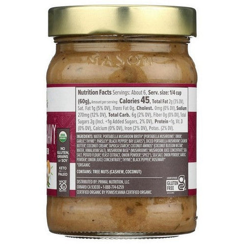 Primal Kitchen, Mushroom Gravy Made With Cashew Butter, 12 Oz (Case Of 6) Primal Kitchen