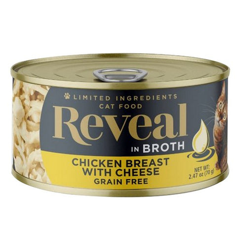 Reveal, Chicken Breast With Cheese In Broth Can Cat Food, 2.47 Oz (Case Of 24)