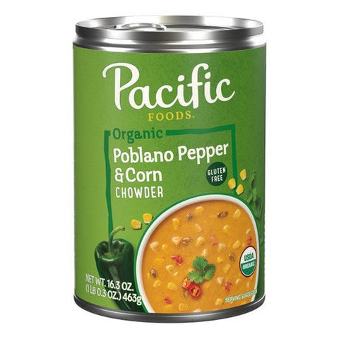 Pacific Foods, Organic Poblano Pepper And Corn Chowder Soup, 16.3 Oz (Case Of 12) Pacific Foods