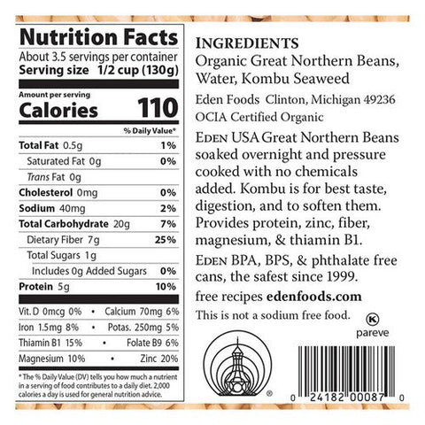 Eden Foods, Organic Green Northern Beans, 15 Oz (Case Of 12) Eden Foods