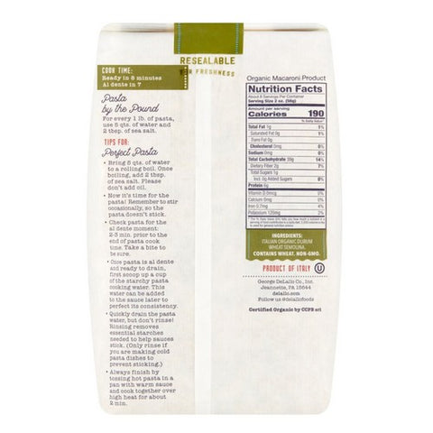 Delallo, Organic Gemelli Noodles, 16 Oz (Case Of 8)