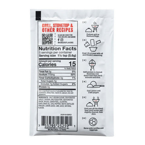 Kinders, Mexican Seasoning The Fajita Blend, 1 Oz (Case Of 15)