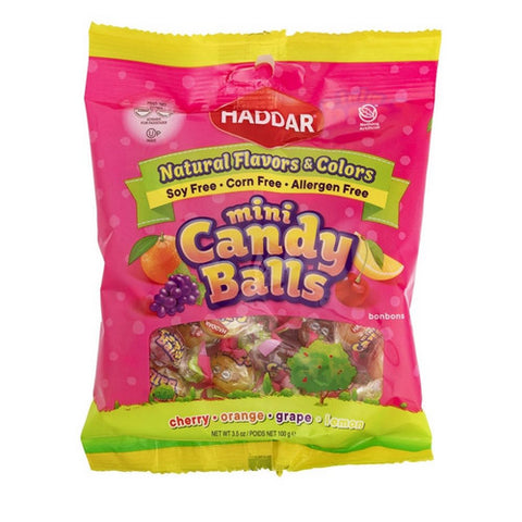 Haddar, Fruity Candy Mini Balls, 3.5 Oz (Case Of 12)