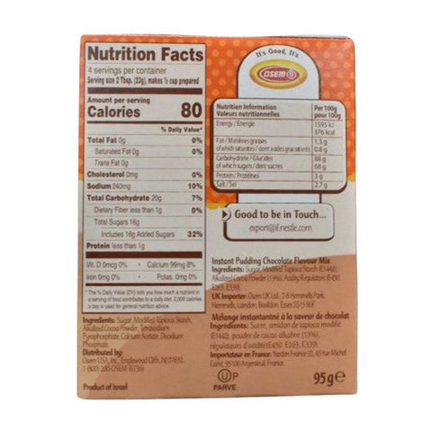Osem, Chocolate Pudding, 3.3 Oz (Case Of 12) Osem