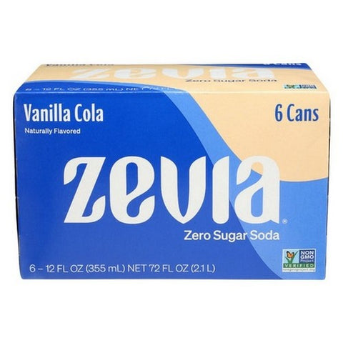 Zevia, Vanilla Cola Zero Sugar Soda, 72 Oz (Case Of 4)