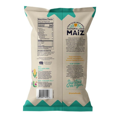 Siete, Maiz Sea Salt Totopos Corn Tortilla Chips, 7.5 Oz (Case Of 6)