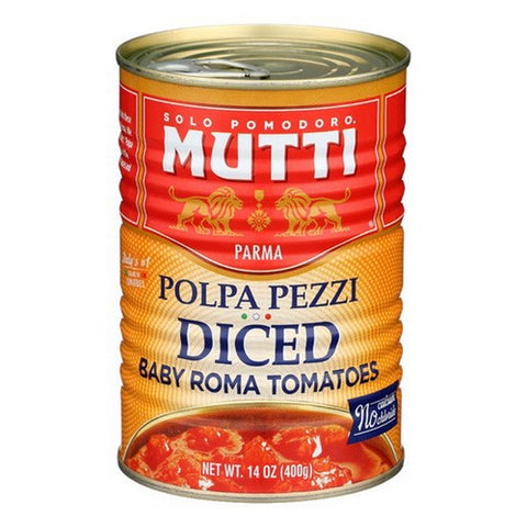 Mutti, Diced Baby Roma Tomatoes, 14 Oz (Case Of 6)