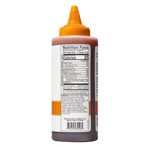 Kinders, Bourbon Peach BBQ Wing Sauce and Dip, 15.5 Oz (Case Of 6)