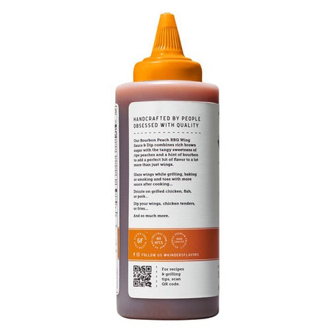 Kinders, Bourbon Peach BBQ Wing Sauce and Dip, 15.5 Oz (Case Of 6)