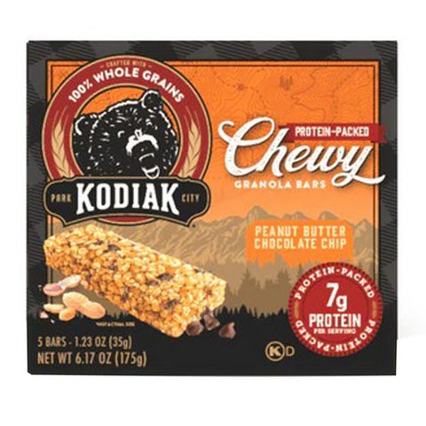 Kodiak Cakes, Chewy Granola Bar Peanut Butter Chocolate Chip, 6.17 Oz (Case Of 12)
