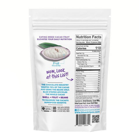 Blue Stripes, Dried Cacao Fruit Banana Cacao Nibs, 4 Oz (Case Of 6)