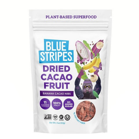 Blue Stripes, Dried Cacao Fruit Banana Cacao Nibs, 4 Oz (Case Of 6)