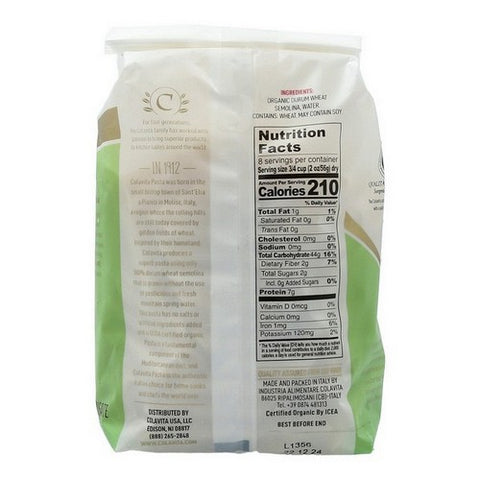 Colavita, Organic Penne Rigate Pasta, 16 Oz(Case Of 20)