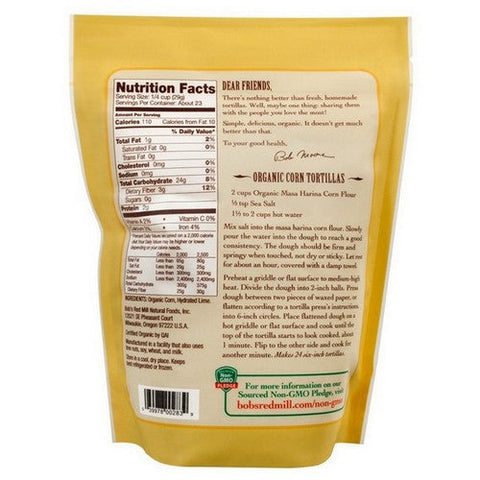 Bobs Red Mill, Organic Masa Harina, 24 Oz(Case Of 4) Bobs Red Mill