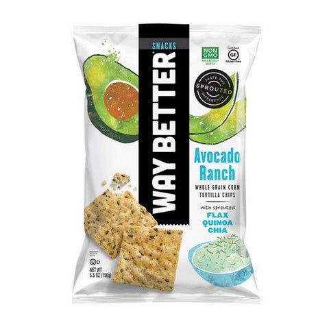 Way Better Snacks, Avocado Ranch Tortilla Chips, 5.5 Oz(Case Of 12)