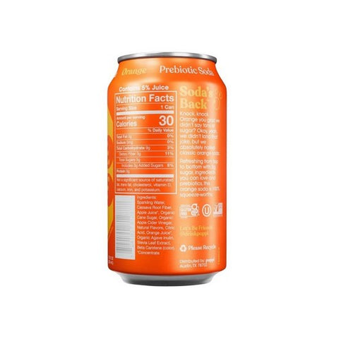Poppi, Prebiotic Soda Orange, 12 Oz(Case Of 12) Poppi