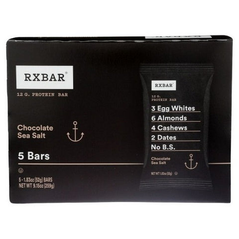 Rxbar, Protein Bar Chocolate Sea Salt, 5 Count(Case Of 6)