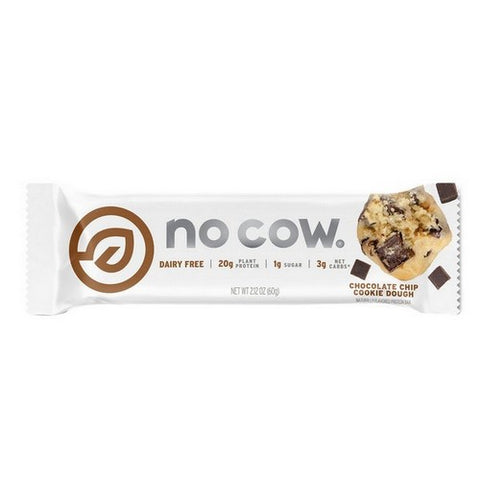 No Cow Bar, Protein Bar Chocolate Chip Cookie Dough, 2.12 Oz(Case Of 12)