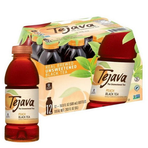Tejava, Peach Black Tea, 16.9 Oz(Case Of 12)