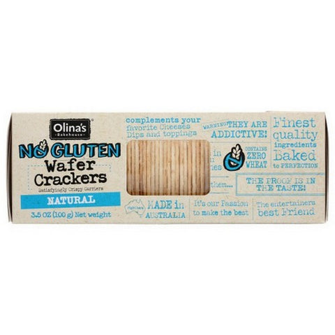 Olinas Bakehouse, No Gluten Natural Wafer Crackers, 3.5 Oz(Case Of 12)