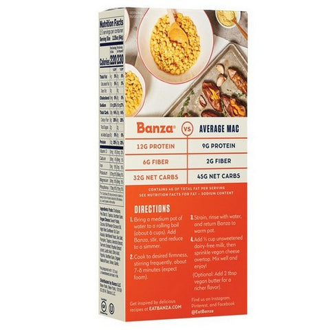 Banza, Plant Based Chickpea Mac And Cheese Vegan Cheddar, 5.5 Oz(Case Of 6)