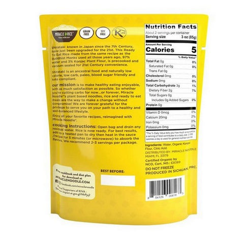 Miracle Noodle, Organic Ready To Eat Rice, 7 Oz(Case Of 6)