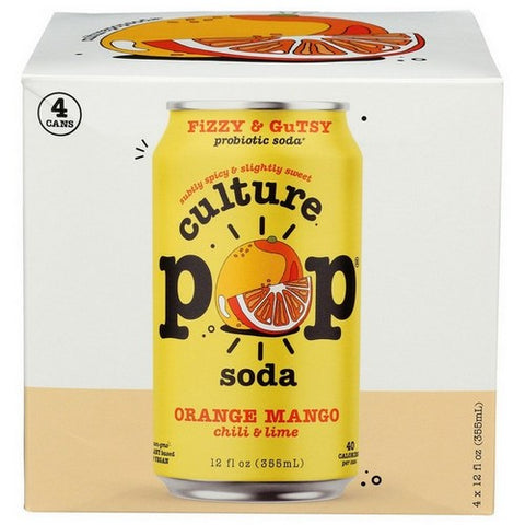 Culture Pop, Probiotic Soda Orange Mango, 48 Oz(Case Of 6)