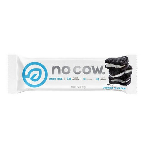 No Cow Bar, Protein Bar Cookies And Cream, 2.12 Oz(Case Of 12)