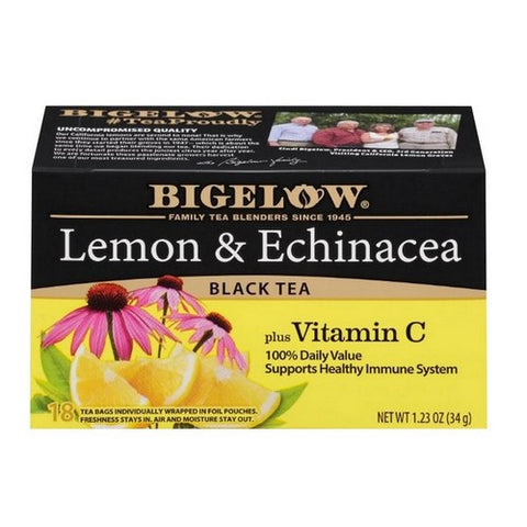 Bigelow, Black Tea Lemon And Echinacea, 1.23 Oz(Case Of 6)