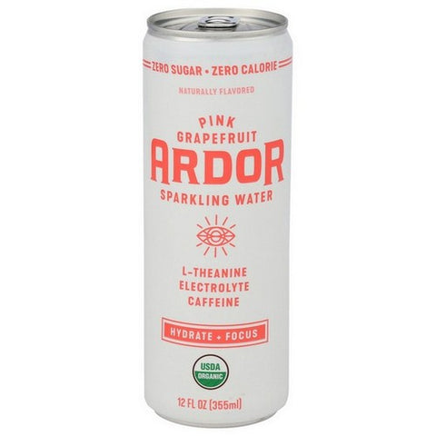 Ardor Organic, Pink Grapefruit Sparkling Water, 12 Oz(Case Of 12)
