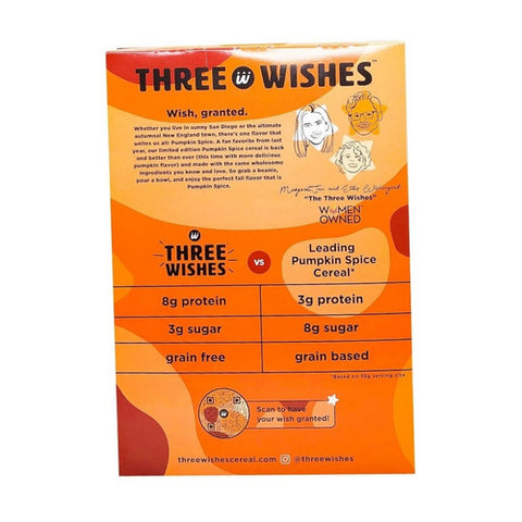 Three Wishes, Pumpkin Spice Grain Free Cereal, 8.6 Oz(Case Of 18)