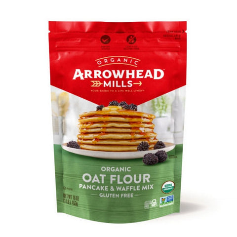 Arrowhead Mills, Organic Oat Flour Pancake And Waffle Mix Gluten Free, 16 Oz(Case Of 6)