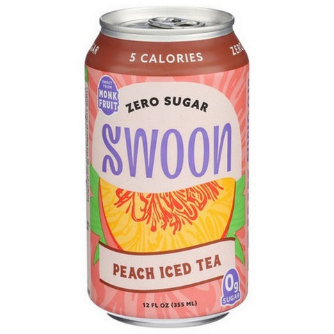Swoon, Tea Peach Iced Zero Sugar, 12 Oz(Case Of 12)