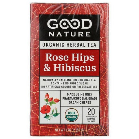 Good Nature, Hibiscus Rosehips Tea, 1.76 Oz(Case Of 6)