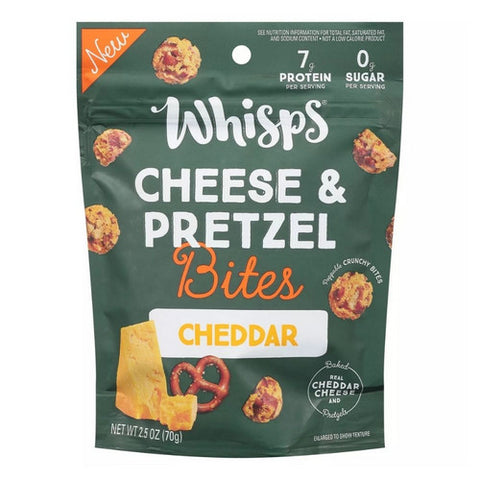 Whisps, Cheese And Pretzel Bites Cheddar, 2.5 Oz(Case Of 6)